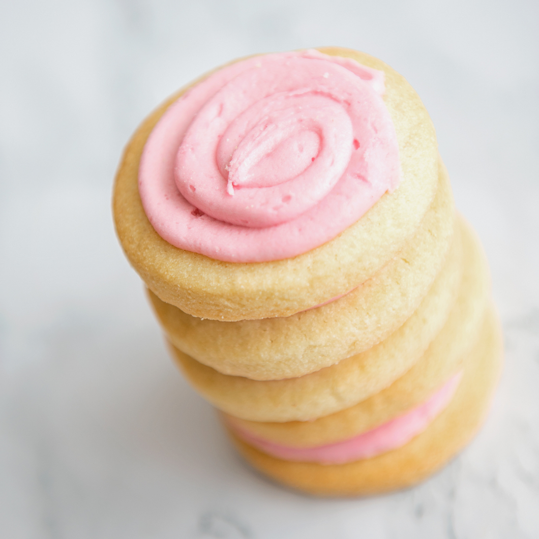 Cookies, Pink frosted sugar cookie